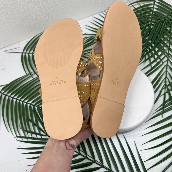 Cecelia New York Sand Bubbly Gladiator Studded Flat Sandals Size 6.5 NWB - Picture 8 of 11